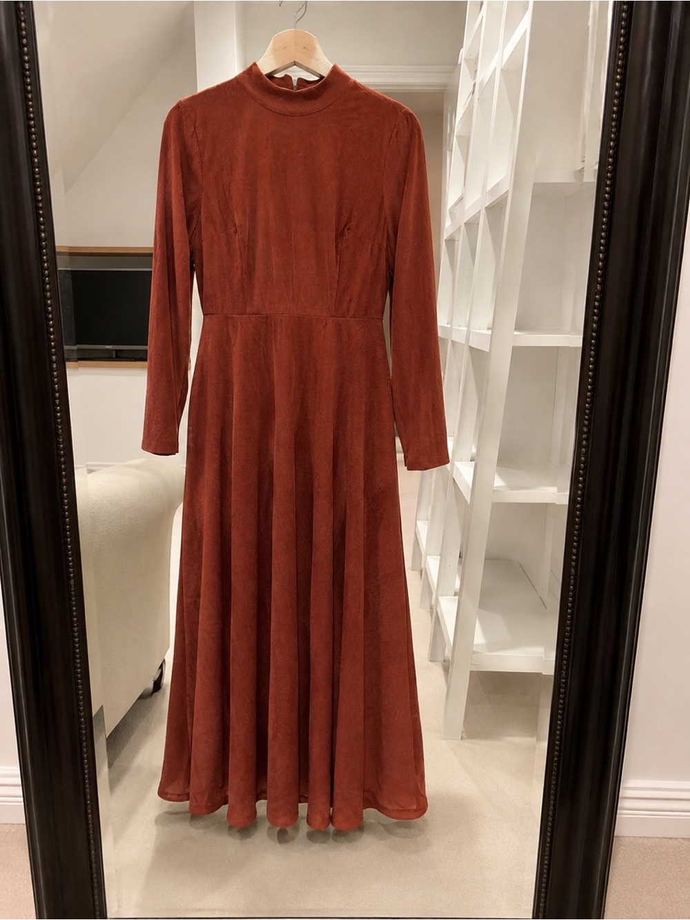 Long Sleeve Maxi Dress in Rust